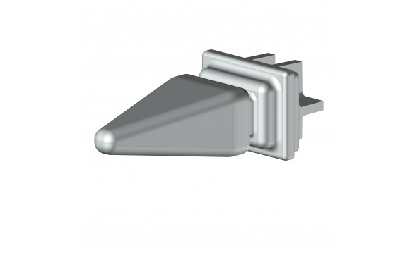 Pincho tubo 50x38 Ral9010 - 1