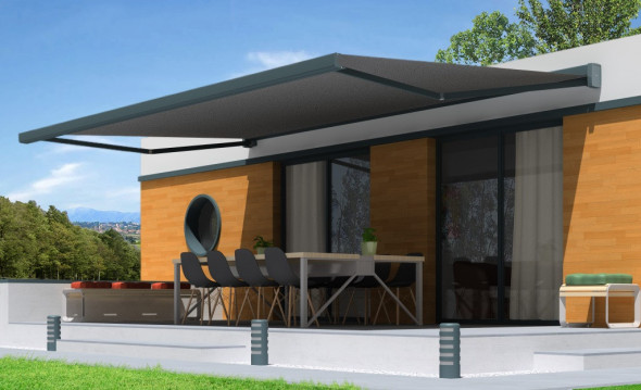 Store banne Coffre 247 - 4x3.5m Motorisé Sécours Télécommande LED  - 1