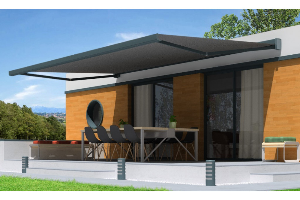 Store banne Coffre 247 - 4x3.5m Motorisé Sécours Télécommande LED  - 1