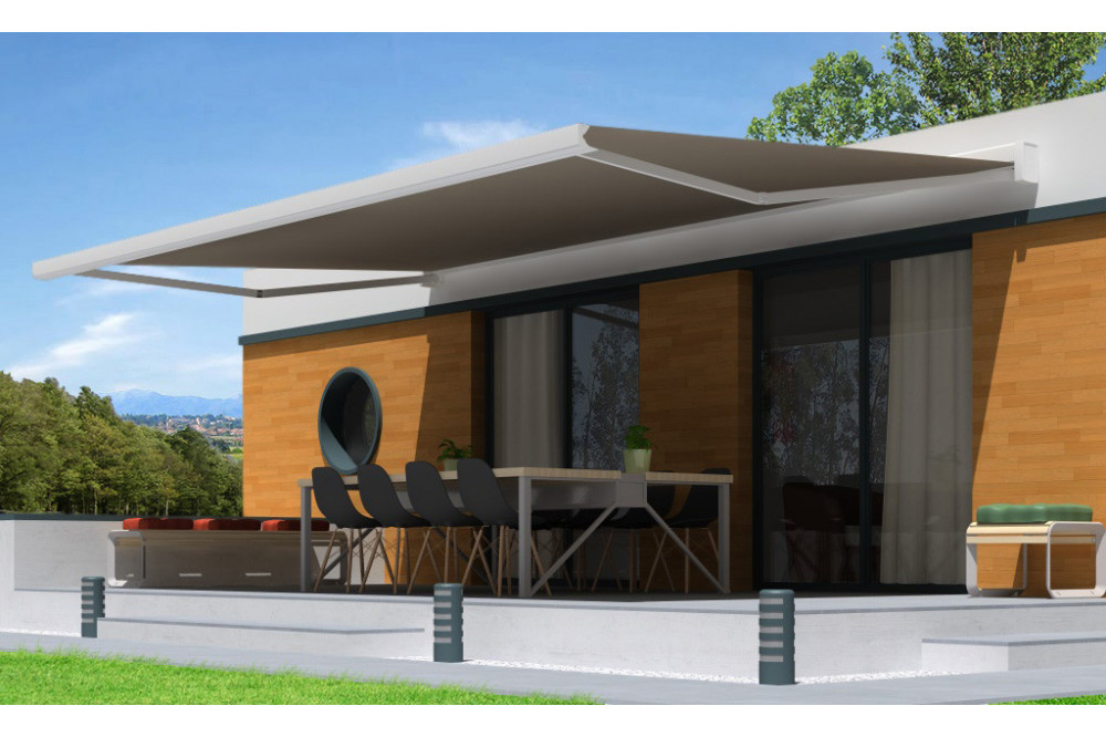Store banne Coffre 247 - 6x3.5m Motorisé Sécours Télécommande LED  - 1
