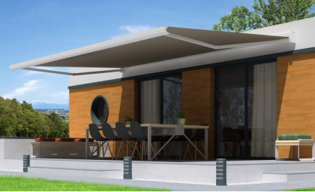 Store banne Coffre 247 - 6x3.5m Motorisé Sécours Télécommande LED  - 1